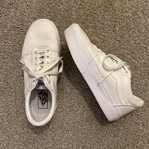 White Platform Old Skool Vans
